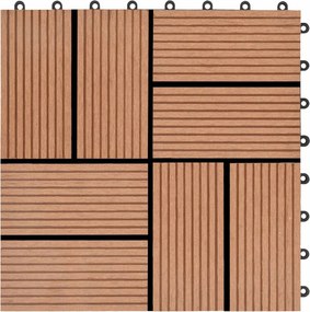 vidaXL Πλάκα Κατασκευής 22 pcs Καφέ 30 x 30 cm WPC