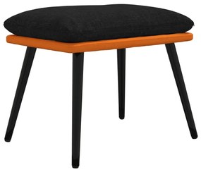 vidaXL Υποπόδιο Μαύρο&Πορτοκαλί 45x29,5x35 εκ. Ύφασμα & Συνθ. Δέρμα