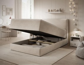 Επενδυμένο Κρεβάτι Mitalo-Μπεζ-140 x 200