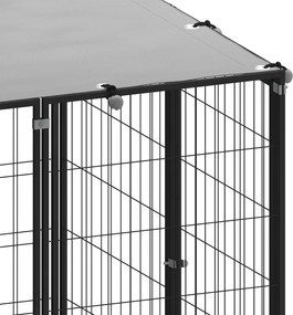 vidaXL Σπιτάκι Σκύλου Μαύρο 37,51 μ² Ατσάλινο