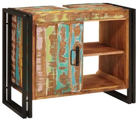 vidaXL Ντουλάπι νιπτήρα με ράφι Πολύχρωμο Στερεό Ανακτηθέν Ξύλο