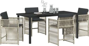 vidaXL Σέτ φαγητού για κήπο 5 pcs Ανοιχτό γκρι