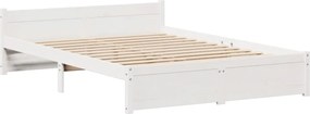 vidaXL Σκελετός Κρεβατιού με Κεφαλάρι Χωρίς Στρώμα Λευκό 140x190 εκ.