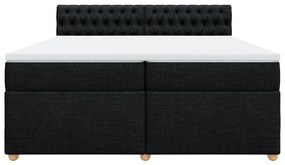 vidaXL Κρεβάτι Boxspring με Στρώμα Μαύρο 200x200 εκ. Υφασμάτινο