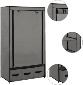 vidaXL Ντουλάπα Γκρι 87x49x159 εκ. Ύφασμα