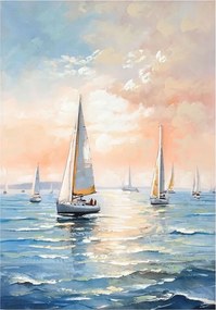 Πίνακας σε καμβά Sailsy I Inart 70x3x100εκ