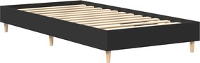 vidaXL Πλαίσιο κρεβατιού χωρίς στρώμα Μαύρο 90x190 cm