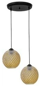 Κρεμαστό Φωτισιτκό Οροφής Γυαλί BALL GL-5010 2L PENDEL Heronia-02-0288-Μελί 02-0288