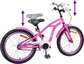 vidaXL Παιδικό Ποδήλατο 22 ίντσες 7-12 Σκούρο ροζ