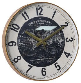 Ρολόι Τοίχου Υδρόγειος 838165 Φ30cm Brown-Black-Gold Ankor Πλαστικό