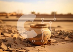 Intra Συλλεκτικό Ξύλινο Παζλ Plywood 4mm - Παλιό ραγισμένο δοχείο στο χώμα Σε Ξύλινο Κουτί - Διαστάσεις: 10x10 cm – 25 κομμάτια