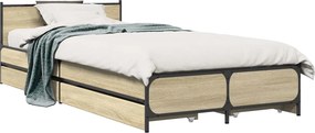vidaXL Κρεβάτι με Κεφαλάρι Sonoma Δρυς 80 x 200 cm Επεξεργασμένο Ξύλο