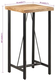 vidaXL Τραπέζι Μπαρ 55x55x107 εκ. από Μασίφ Ξύλο Μάνγκο &amp; Σίδηρο