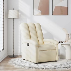 vidaXL Πολυθρόνα Ανακλινόμενη με Κρεμ Ύφασμα από Ύφασμα