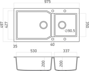 Sanitec Ultra Granite 803 (98x50) - Γρανιτένιος νεροχύτης - Sienna