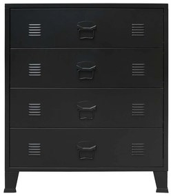 vidaXL Συρταριέρα με Βιομηχανικό Στιλ Μαύρη 78 x 40 x 93 εκ. Μεταλλική