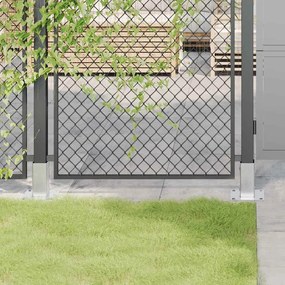 vidaXL Βάσεις στύλων τετράγωνες 4 τεμάχια Ασημί Γαλβανισμένος χάλυβας