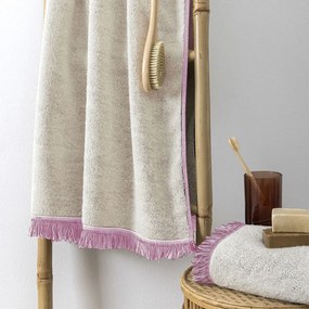 Πετσέτα Προσώπου (50x90) Palamaiki Towels Iggy 600gsm Εκρού,Ροζ