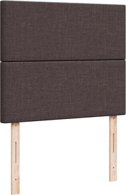 vidaXL Κρεβάτι Boxspring με Στρώμα Σκούρο Καφέ 120x200 εκ. Υφασμάτινο