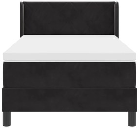 vidaXL Κρεβάτι Box Spring με Στρώμα  Μαύρο 100x200 εκ. Βελούδο
