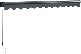 vidaXL Τέντα Πτυσσόμενη Ανθρακί 3 x 2,5 μ. Ύφασμα και Αλουμίνιο