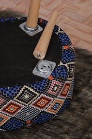Stewehome πολυλειτουργικό άνετο οβάλ πουφ με πόδια από γιούργκεν 35x55 cm