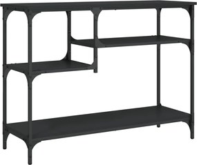 vidaXL Τραπέζι Κονσόλα με Ράφια Μαύρο 100 x 35 x 75 εκ.