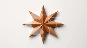 Intra Συλλεκτικό Ξύλινο Παζλ Plywood  4mm - Ξύλινο στολίδι αστεριών σε λευκό φόντο Σε Ξύλινο Κουτί - Διαστάσεις: 10x10 cm – 25 κομμάτια