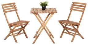 DINING SET OUTDOOR 3PCS KENDYR  SOLID TEAK WOOD-NATURAL 46x50x88,5H