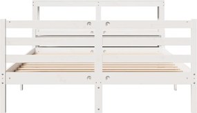 vidaXL Σκελετός Κρεβατιού με Κεφαλάρι Χωρίς Στρώμα Λευκό 140x200 εκ.