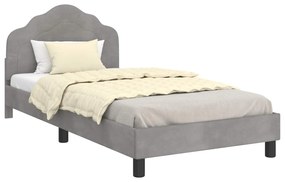 vidaXL Κρεβάτι Παιδικής Κρεβατοκάμαρας με Κεφαλάκι Ανοιχτό γκρι