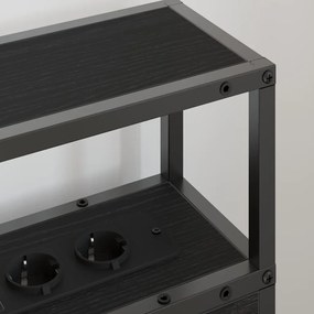 vidaXL Κεφαλάρι Αποθήκης με ράφι Μαύρη δρυς 90 cm Επεξεργασμένο ξύλο