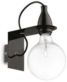 Φωτιστικό Τοίχου-Απλίκα Minimal 045214 12x23x21cm 1xE27 60W Black Ideal Lux