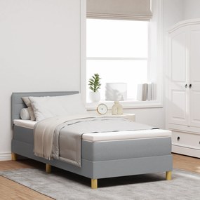 vidaXL Κρεβάτι Box Spring με Στρώμα & LED Ανοιχτό Γκρι 80x200 cm Υφασμάτινο