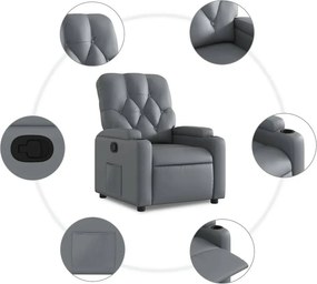 vidaXL Πολυθρόνα Ανακλινόμενη Γκρι από Συνθετικό Δέρμα