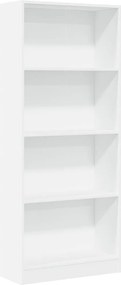 vidaXL Βιβλιοθήκη Λευκή 60x24x143 εκ. από Επεξεργασμένο Ξύλο