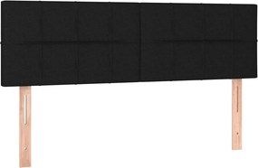 vidaXL Κρεβάτι Boxspring με Στρώμα Μαύρο 140x200 εκ. Υφασμάτινο