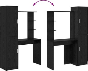 vidaXL Γραφείο 2 pcs Μαύρη Οξυά