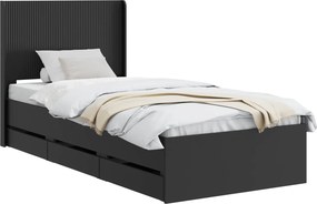 vidaXL Καλάθι με αποθήκη και κεφαλάρι Μαύρο 75 x 190 cm