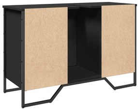 vidaXL Ντουλάπι Νιπτήρα Μπάνιου Μαύρο 91x35x60 εκ. Επεξεργασμένο Ξύλο