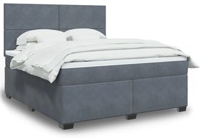 ΚΡΕΒΑΤΙ BOXSPRING ΜΕ ΣΤΡΩΜΑ ΣΚΟΥΡΟ ΓΚΡΙ 180X200 ΕΚ. ΒΕΛΟΥΔΙΝΟ 3293273