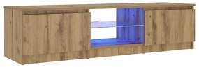 vidaXL ντουλάπι τηλεόρασης  με φώτα LED Artisan Oak Κατασκευασμένο ξύλο