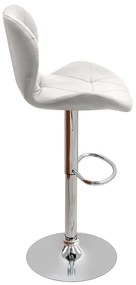 Σκαμπό μπαρ Dolores Megapap με ρυθμιζόμενο ύψος PU λευκό - βάση χρωμίου 45,5x38x89/109εκ.