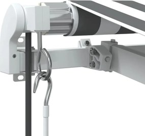 vidaXL Ηλεκτρική Αυλή 6 x 3,5 m Ανθρακί και λευκό ριγέ