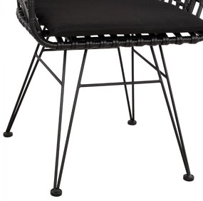 Καρέκλα - Πολυθρόνα ALLEGRA C5456.02 Μεταλλική με Wicker Μαύρο Τύπου Φωλιά 59Χ56,5Χ83Υ εκ. 59x56.5x83 εκ.