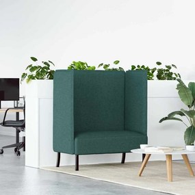 vidaXL Καναπές Υψηλής Πλάτης 101cm Σκούρο πράσινο ύφασμα