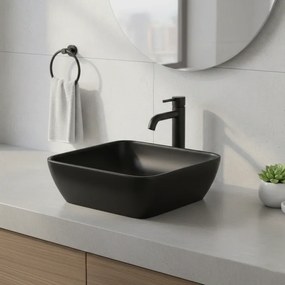 Tema Por040 Black Matt 40x40 - Επιτραπέζιος νιπτήρας