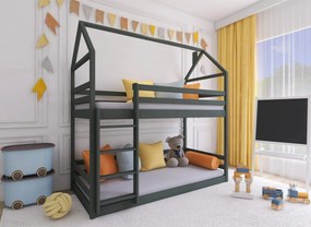 AXEL 90x200 graphite house bunk bed Lano Furniture