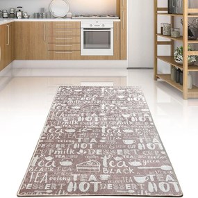 Χαλάκι Κουζίνας Hot Tea 882CHL1990 Beige-Mink Conceptum Hypnose 80X150cm Πολυέστερ