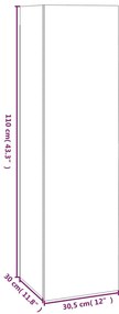vidaXL Έπιπλα Τηλεόρασης 4 τεμ. Γκρι Sonoma 30,5x30x110 εκ. Επεξ. Ξύλο